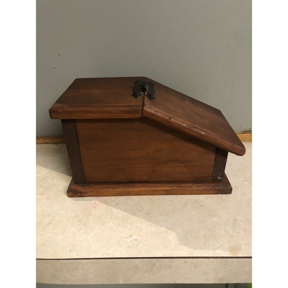 Antique /Vintage Wooden Recipe Box Card  COUNTRYSIDE Pioneer, organizer 11x6.5 - Picture 2 of 16